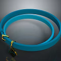 Blue Daily Use Belt With Gold Buckle And Smooth Loop Design