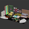 Modern Interior Design Furniture Layout With Sofa Bed Cabinets Lighting And Decorative Paintings