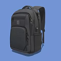 Black Practical Backpack With Multiple Zipper Pockets And Durable Material For Commuting 3d model