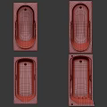 Different Models of White Bathtub with Various Dimensions and Size Specifications