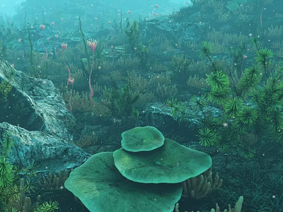 modern aquatic plants seabed ocean 3d model