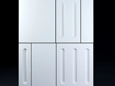 Modern White Wall Design With Vertical Grooves And Smooth Surface 3d model