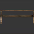 Natural Wooden Public Bench With Classic Rustic Design And Sturdy Structure 3d model
