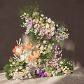 Elegant Floral Installation With Mixed Colorful Blooms Greenery And Layered Design