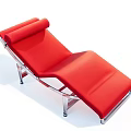 Stylish Red Modern Leisure Chair With Adjustable Backrest And Metal Frame Design