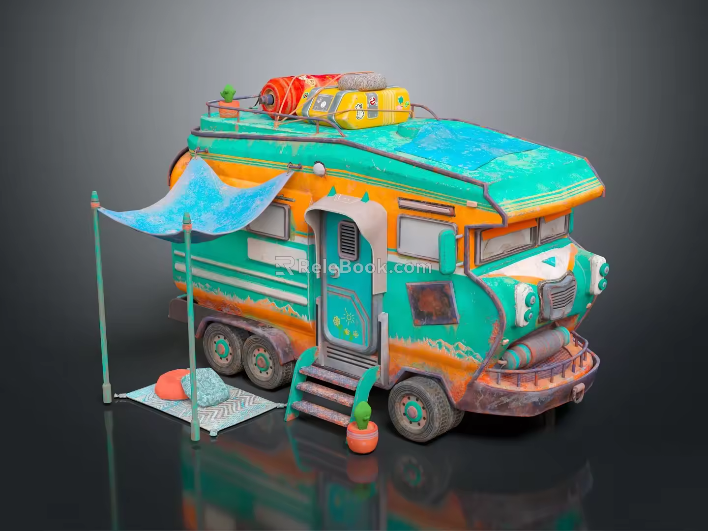 Industrial LOFT RV Camper Car Camper Car Camper Trailer 3d model