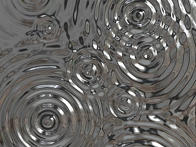 Modern Metallic Wall Decor With Concentric Circle Patterns And Reflective Ripple Effect 3d model