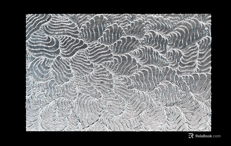 Textured Wall Surface With Wavy Gray And White Decorative Patterns For Interior Design 3d model