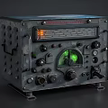 Vintage Radio Communication Device With Metal Case Knobs Dials And Indicator Lights 3d model