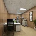 Hospital Ward Interior With Beds Windows Plants TV And Ceiling Lights