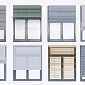 Various Window Curtains And Blinds In Different Designs And Styles For Home 3d model