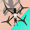 Professional Digital Drone Quadcopter with Black Frame Green Propellers and Components