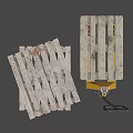 Manual Pallet Jack With Stacked Wooden Pallets For Warehouse Material Handling