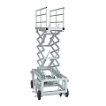 Industrial Mobile Scissor Lift Platform With Hydraulic Lifting Mechanism And Safety Rails