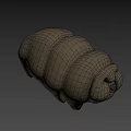 Detailed Brown Textured Segmented Organic Shape 3D Model Digital Rendering