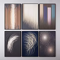 Modern Shower Sauna Interior Design With Abstract Art Paintings And Spiral Line Patterns