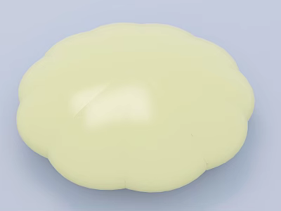 Decorative Pale Yellow Round Garden Ornament With Scalloped Edge For Outdoor Use 3d model