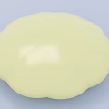 Decorative Pale Yellow Round Garden Ornament With Scalloped Edge For Outdoor Use