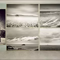 Black and White Landscape Paintings With Trees Sea Moon Clouds and Waves