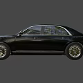 Black Luxury Sedan with Sleek Body Lines Chrome Accents and Premium Wheels