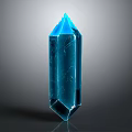 Shiny Transparent Blue Crystal In Prismatic Shape With Vibrant Hue On Dark Gray Background