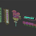 Modern Metal Frame Neon Sign Furniture With Various Decorative Shop Designs