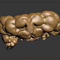 Golden Muscular Humanoid Statue With Detailed Physique And Shiny Surface