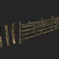 Stone and Wood Garden Fence with Rustic Wooden Rails and Stone Posts