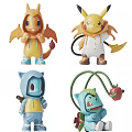 Cute Cartoon Style Dolls With Colorful Outfits Wings Tails And Accessories