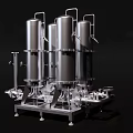Stainless Steel Cylindrical Vessels With Pipes And Frames For Structural Building Components