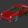 Stunning Red Retro Sports Car With Glossy Exterior Rear Spoiler And Black Wheels