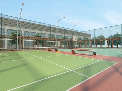 modern basketball court basketball court badminton court 3d model