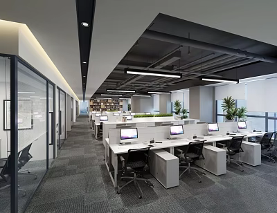 Public office area 3d model