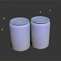 Vibrant Pink Purple Gradient Beverage Cans With Blue Lids On Dark Background And Star Decorations