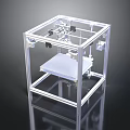 Transparent Cube Frame Experimental Equipment With Internal Platform And Components