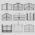 Jane Europe wrought iron gate courtyard gate villa gate 3d model