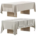 Light Beige Textured Tablecloths Draped Over Wooden Leg Tables In Various Styles