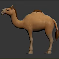 3D Rendered Standing Dromedary Camel Character With Orange Fur And Realistic Details
