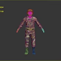 Game Movie Character In Military Camouflage Uniform With Helmet And Gloves Standing Pose