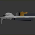 Modern Mechanical Weapon Design With Metallic Silver Black And Orange Parts