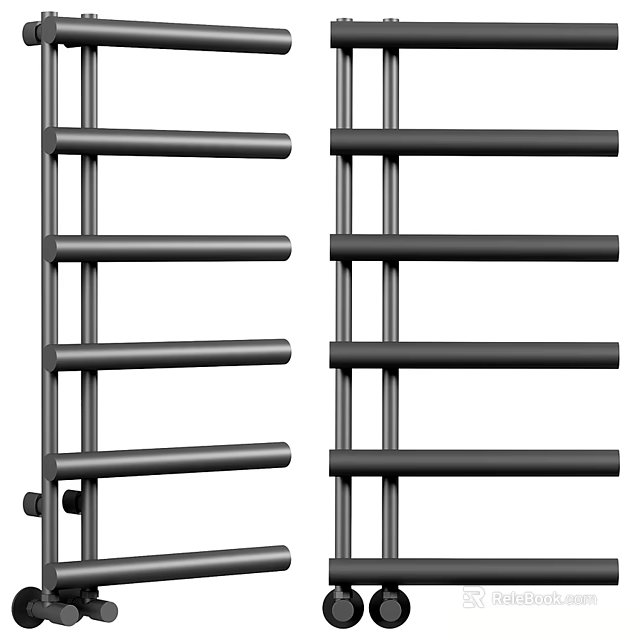 Modern Bathroom Shelf Rack With Metal Construction And Multi Tier Storage Design 3d model 