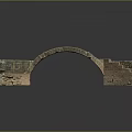 Stone Arch Bridge Structure With Brick Stone Sides And Textured Surface 3d model