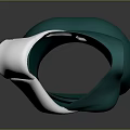 Modern Green Dress Sculpture With White And Black Accents And Sleek Design