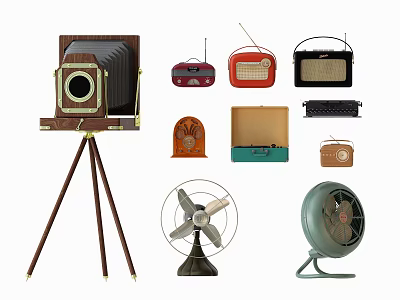 Smart Machines Showcase Vintage Camera Radios Fans And Retro Devices 3d model