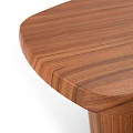 Solid Wood Table With Modern Curved Surface And Four Sturdy Legs 3d model