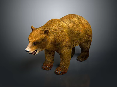 Realistic Brown Bear Game Movie Character With Detailed Fur And Standing Stance 3d model