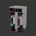 Modern White Vertical Computer Equipment With Digital Display And Dual Black Cylinders