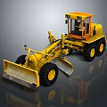 Yellow Bulldozer With Front Blade Large Tires Enclosed Cab And Industrial Design