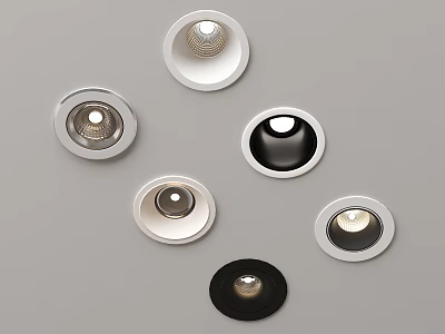 Modern Downlights With Various Styles And White Black Ceiling Lighting Designs For Home 3d model