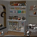 Cozy Kids Room With Storage Shelves Toys Baby Crib And Decorative Lamp